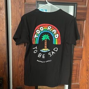 Barney Cools "Too Rad To Be Sad" Black shirt size Medium